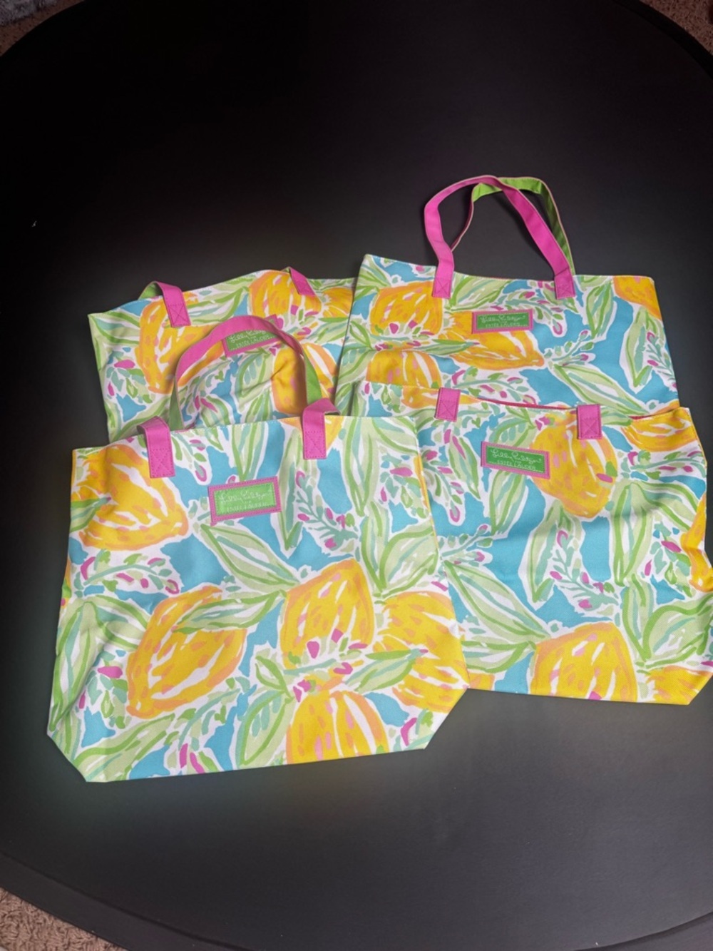 3 Lilly Pulitzer Estée Lauder Floral Canvas Tote NWOT Coastal Summer Boho